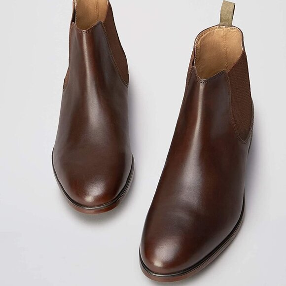 Find. Men's Marin Chelsea Boots Chocolate Brown Leather - Picture 1 of 10